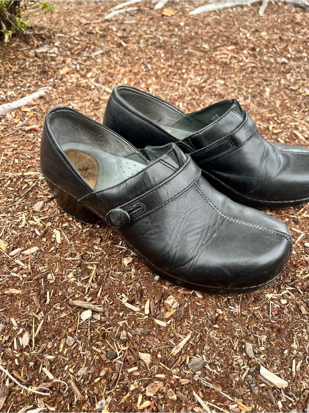 Dansko Marcelle Black Leather Mary Jane Clogs Shoes Size 40/ US size 9.5 Comfort